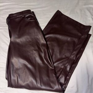 Brown Faux Leather Pants Women’s 0
